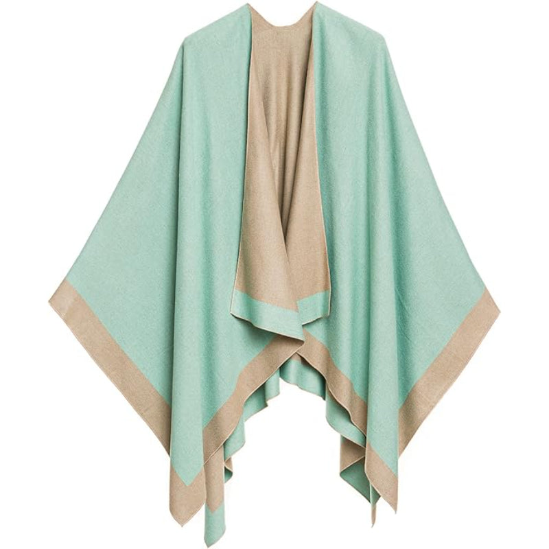 Women's Shawl Wrap Poncho Ruana Cape Cardigan Sweater Open Front for Fall Winter
