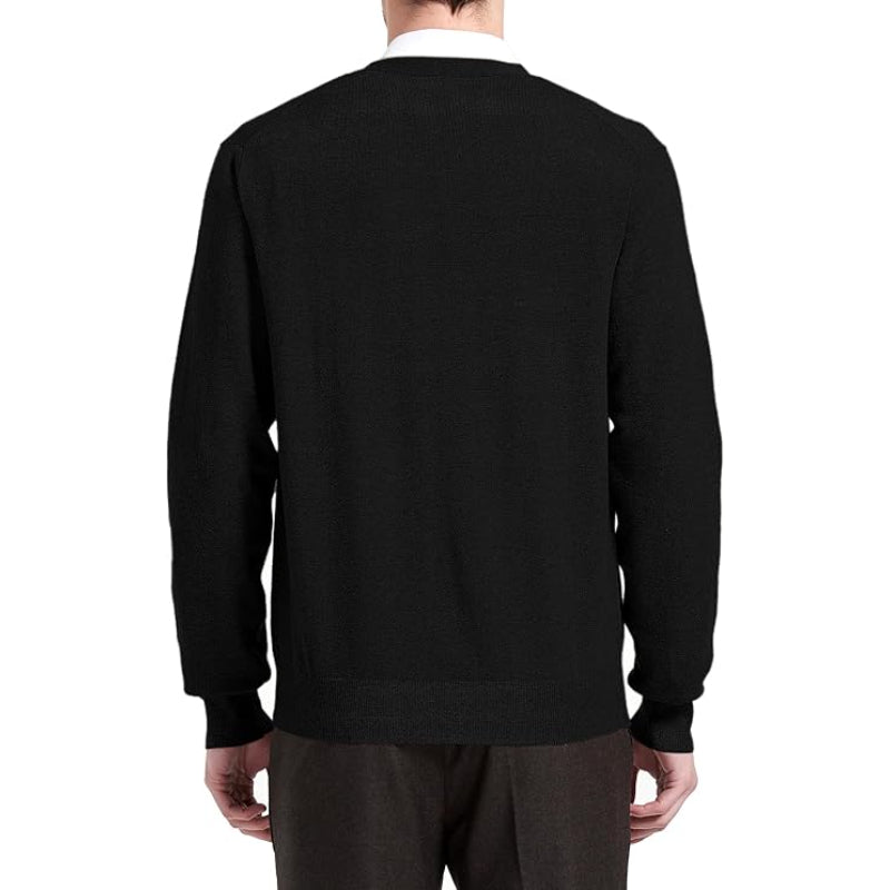 Men's Cardigan Sweater, 100% Cashmere V-Neck Button-Front Cardigan with Pockets