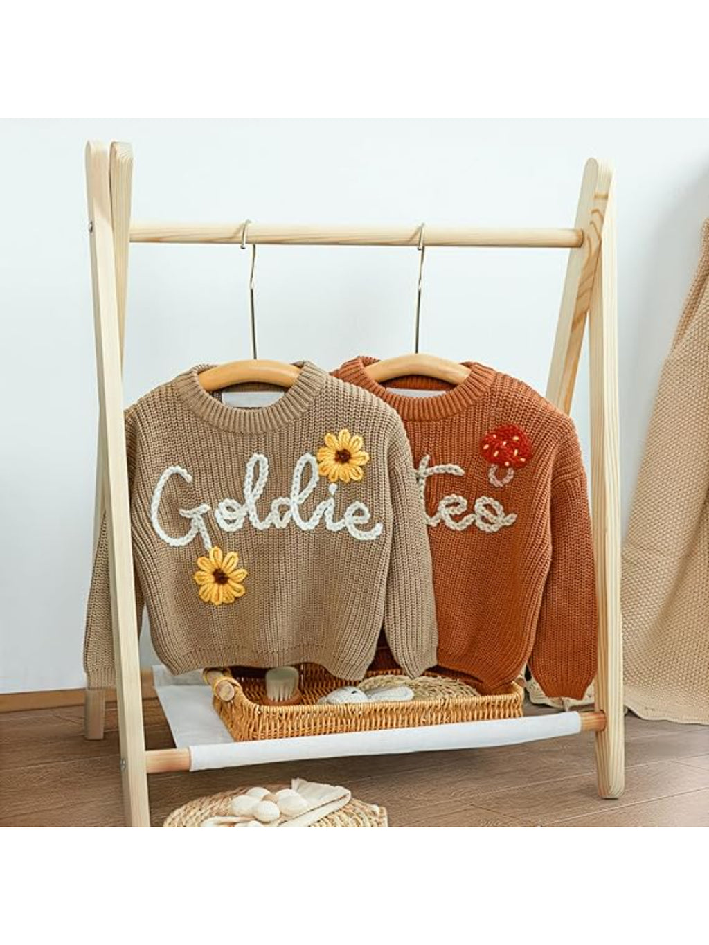Made-to-Order 100% Cashmere Hand-Embroidered Name Jumper — Luxury Kids Sweater