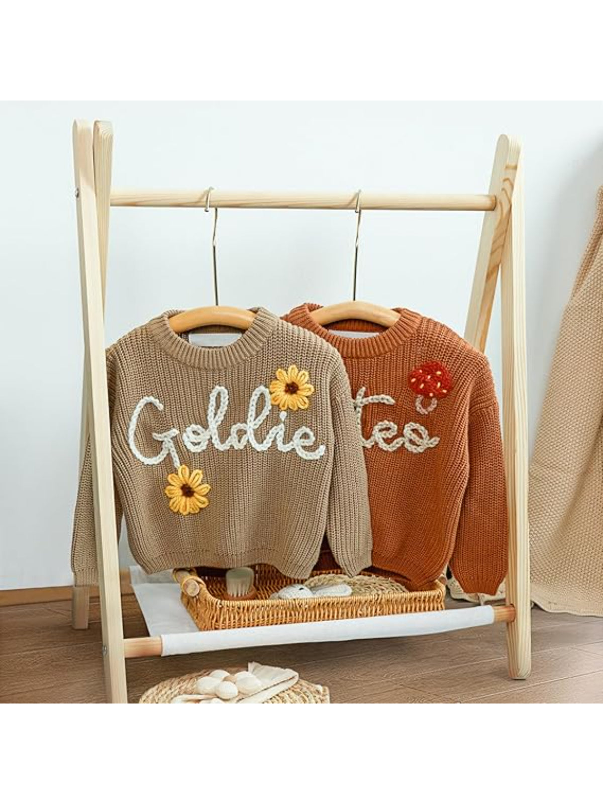 Made-to-Order 100% Cashmere Hand-Embroidered Name Jumper — Luxury Kids Sweater