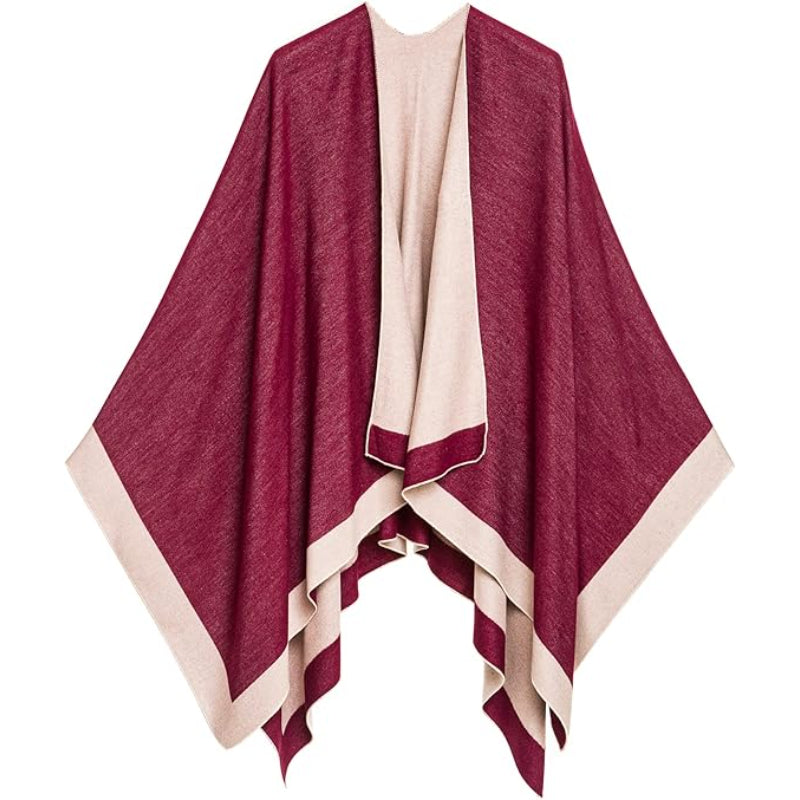 Women's Shawl Wrap Poncho Ruana Cape Cardigan Sweater Open Front for Fall Winter