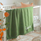 Luxury 100% Cashmere Personalized Baby Blanket — Hand-Embroidered Name, 30×40in Newborn Gift