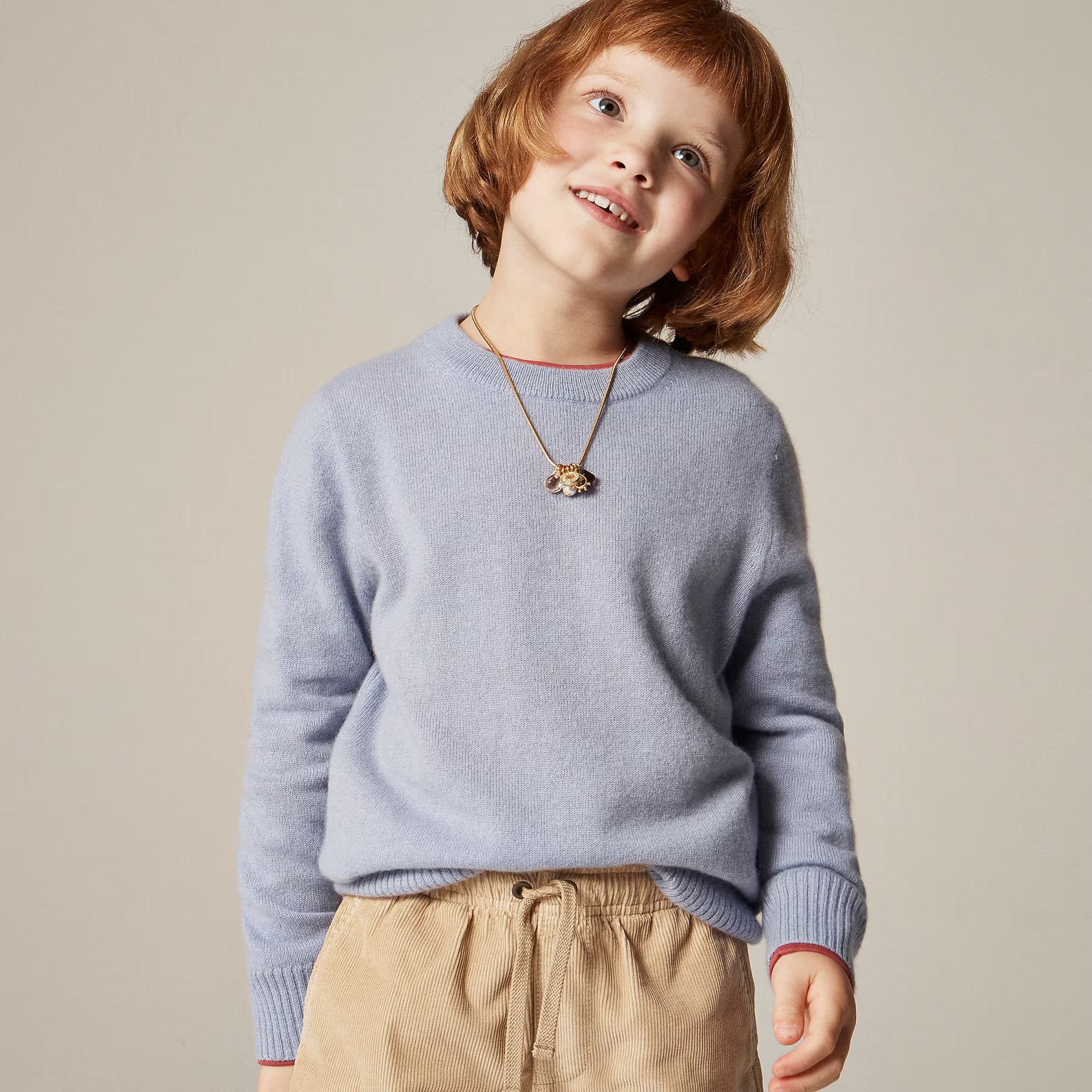 Kids’ 100% Cashmere Crewneck Sweater — Ultra-Soft Mini Crew