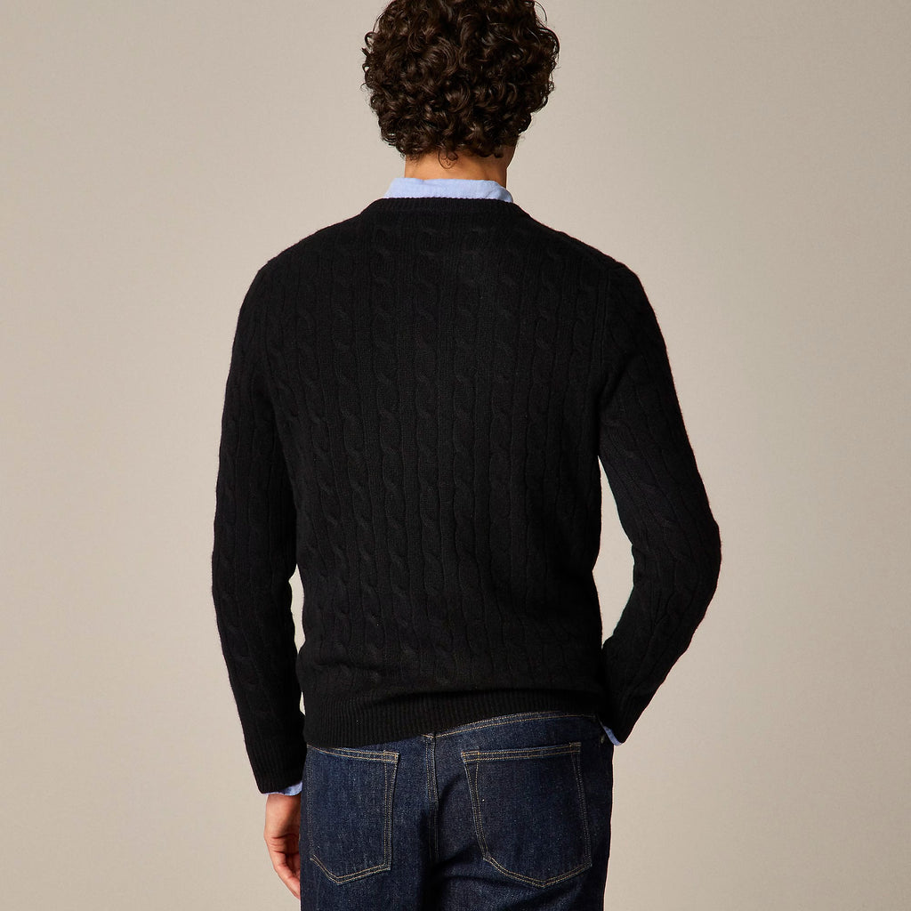 Classic Cashmere Cable-Knit Sweater — 100% Cashmere, Custom Fit & Name Embroidery