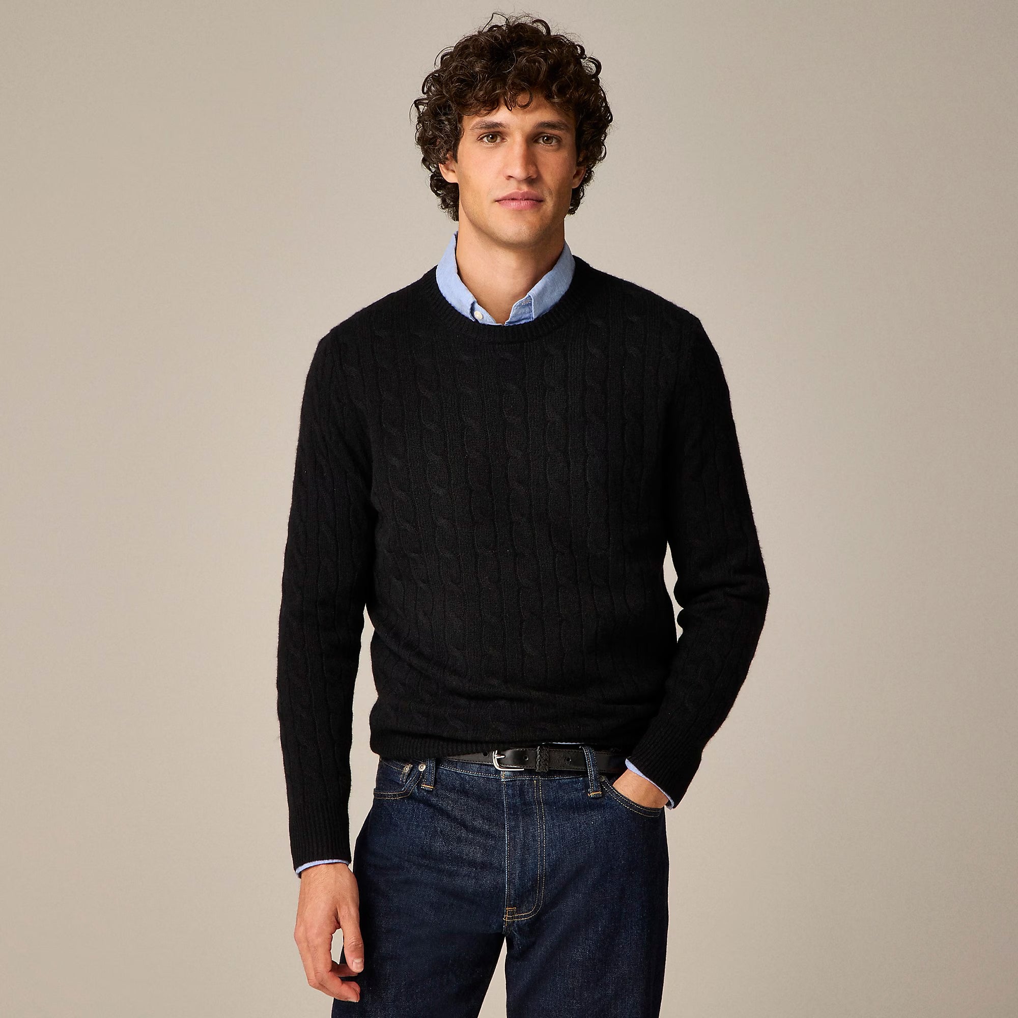 Classic Cashmere Cable-Knit Sweater — 100% Cashmere, Custom Fit & Name Embroidery