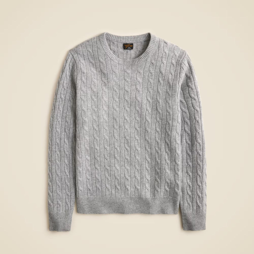 Classic Cashmere Cable-Knit Sweater — 100% Cashmere, Custom Fit & Name Embroidery