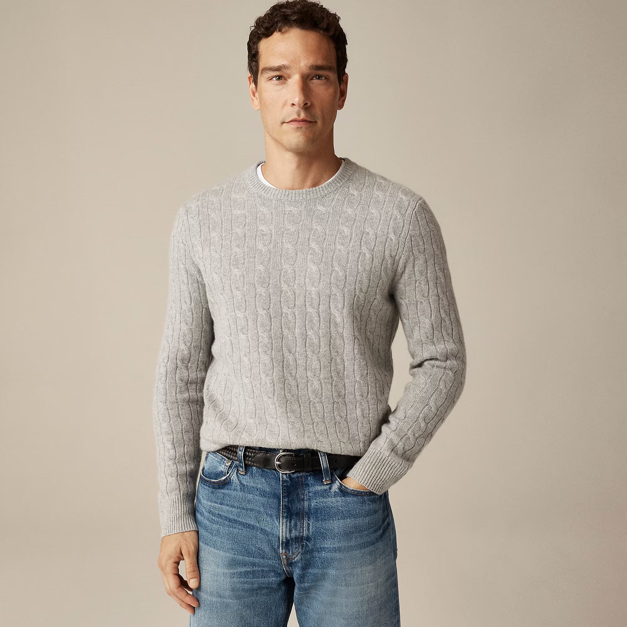 Classic Cashmere Cable-Knit Sweater — 100% Cashmere, Custom Fit & Name Embroidery