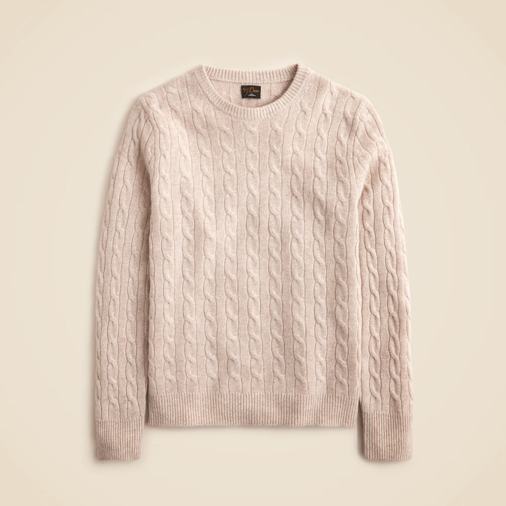 Classic Cashmere Cable-Knit Sweater — 100% Cashmere, Custom Fit & Name Embroidery