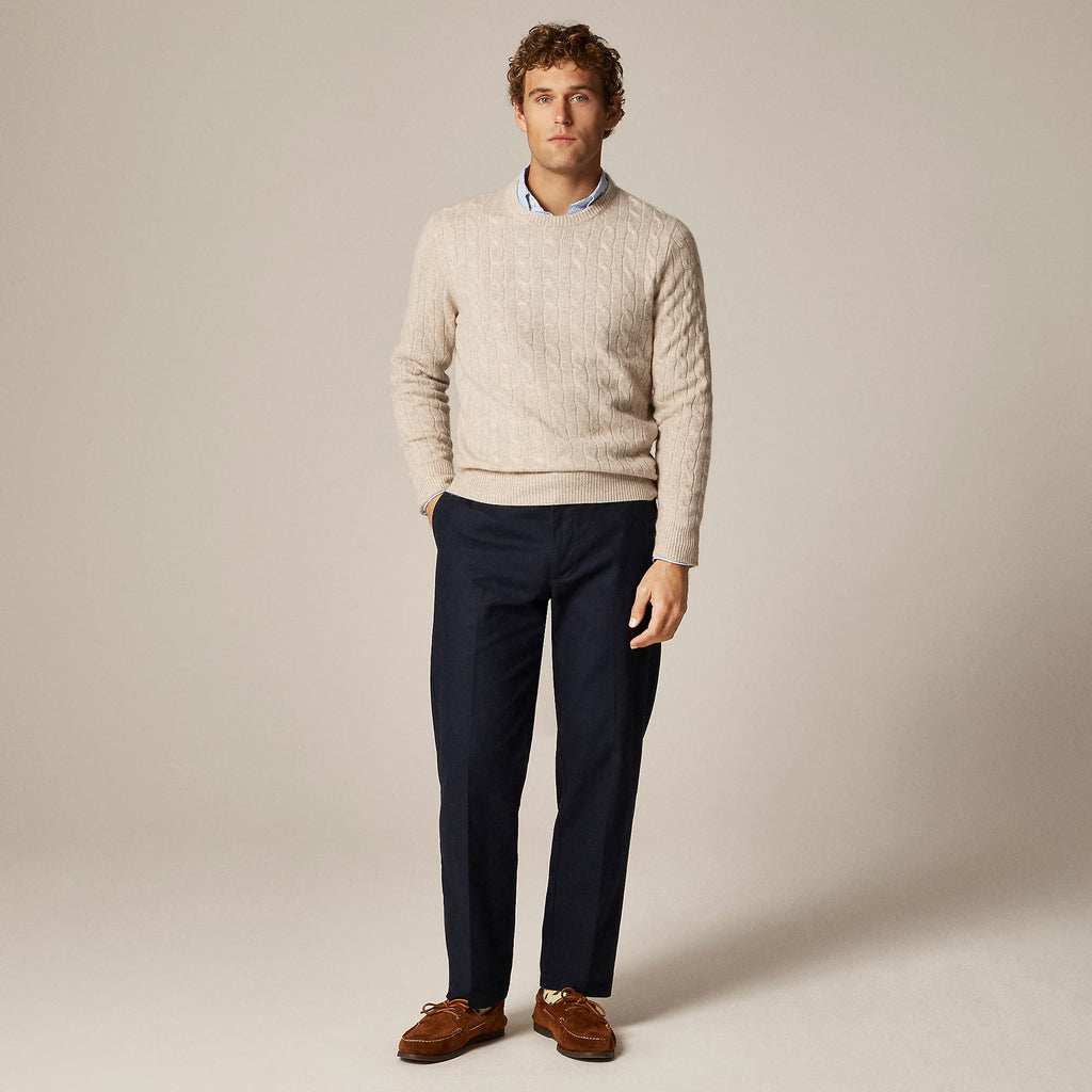 Classic Cashmere Cable-Knit Sweater — 100% Cashmere, Custom Fit & Name Embroidery