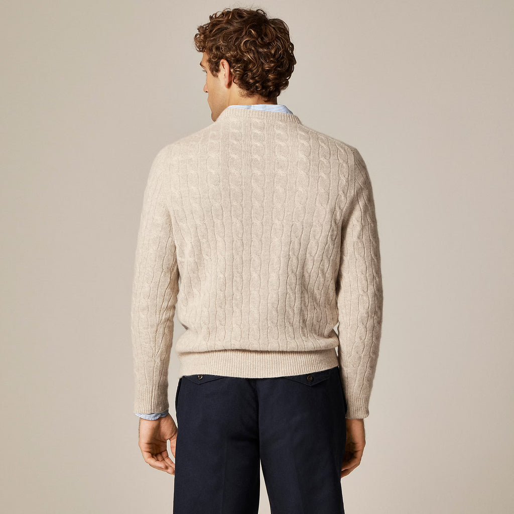 Classic Cashmere Cable-Knit Sweater — 100% Cashmere, Custom Fit & Name Embroidery