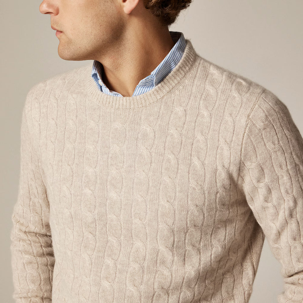Classic Cashmere Cable-Knit Sweater — 100% Cashmere, Custom Fit & Name Embroidery