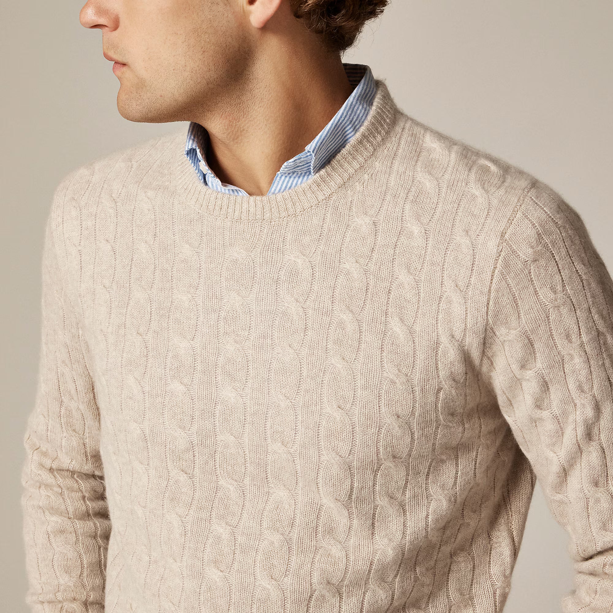 Classic Cashmere Cable-Knit Sweater — 100% Cashmere, Custom Fit & Name Embroidery