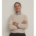 Classic Cashmere Cable-Knit Sweater — 100% Cashmere, Custom Fit & Name Embroidery