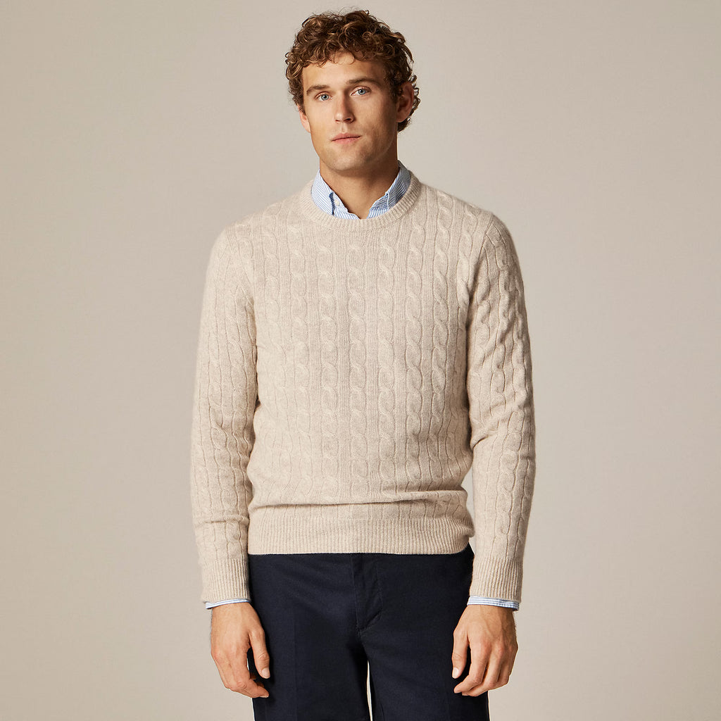 Classic Cashmere Cable-Knit Sweater — 100% Cashmere, Custom Fit & Name Embroidery