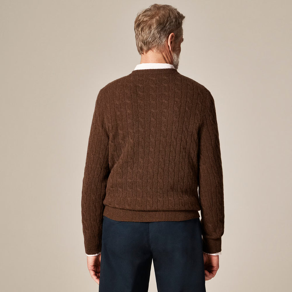 Classic Cashmere Cable-Knit Sweater — 100% Cashmere, Custom Fit & Name Embroidery