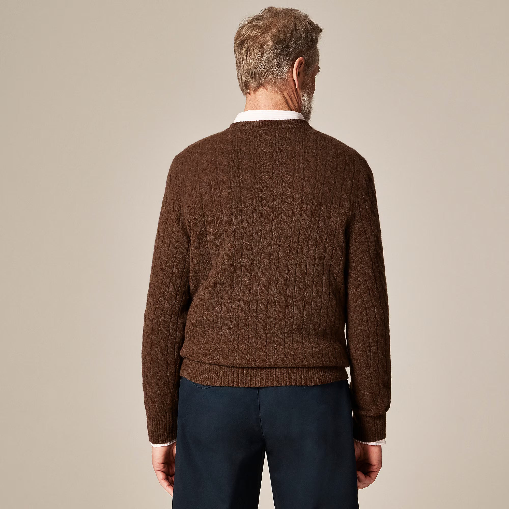Classic Cashmere Cable-Knit Sweater — 100% Cashmere, Custom Fit & Name Embroidery