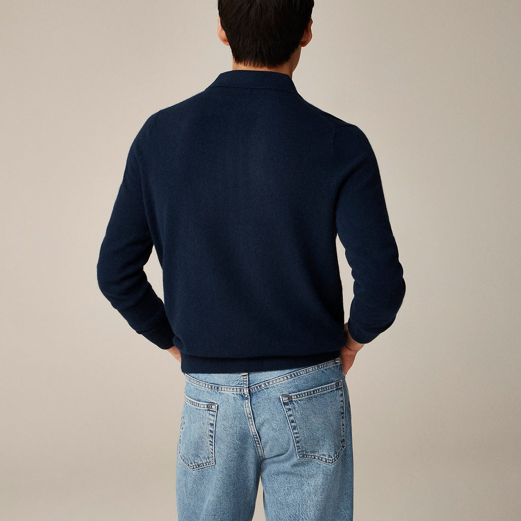 Cashmere Collared Sweater-Polo — 100% Cashmere, Tailored Fit & Custom Embroidery