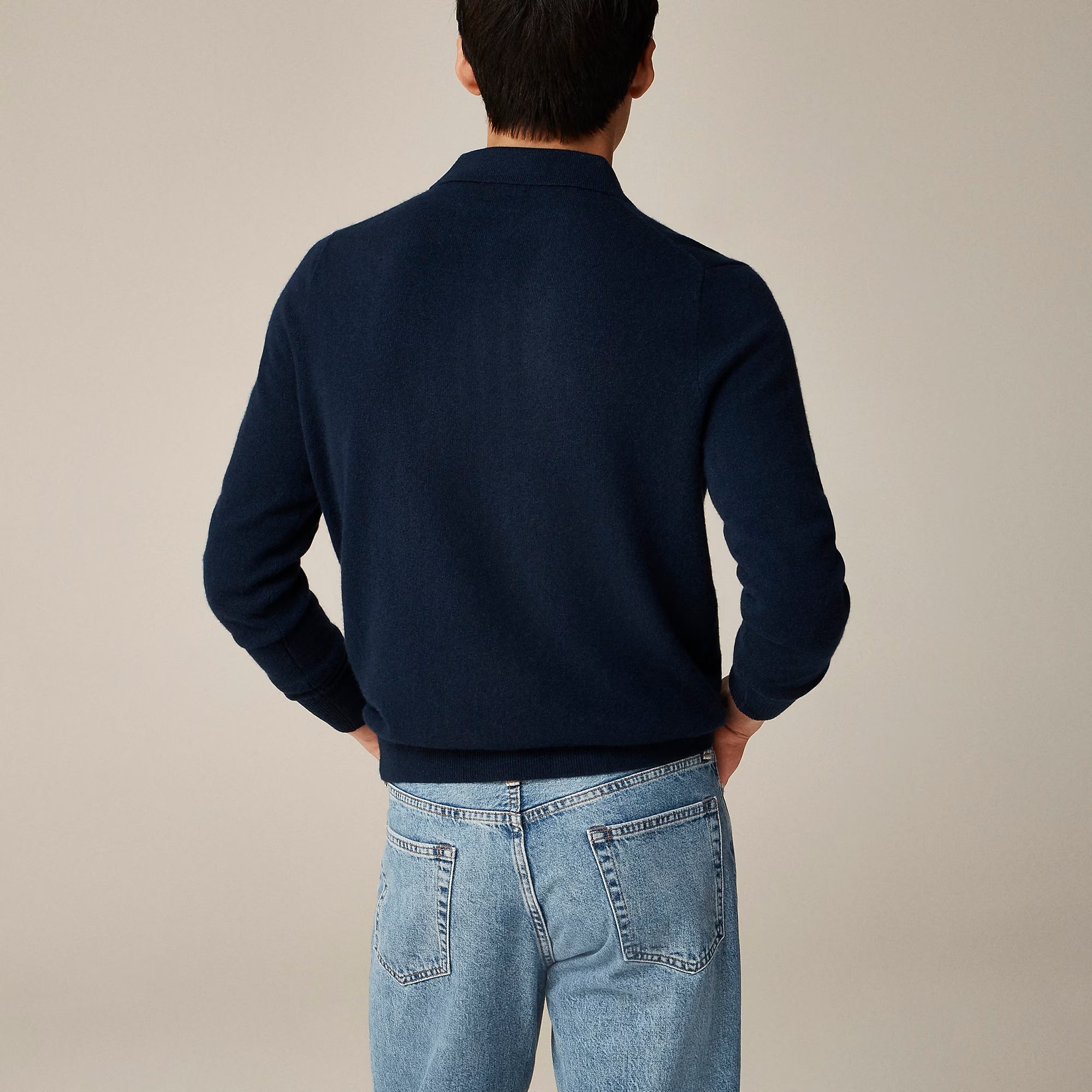 Cashmere Collared Sweater-Polo — 100% Cashmere, Tailored Fit & Custom Embroidery
