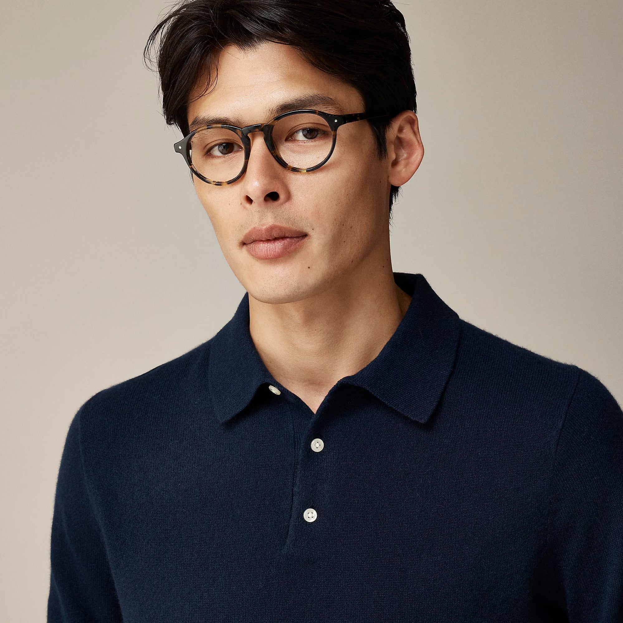 Cashmere Collared Sweater-Polo — 100% Cashmere, Tailored Fit & Custom Embroidery