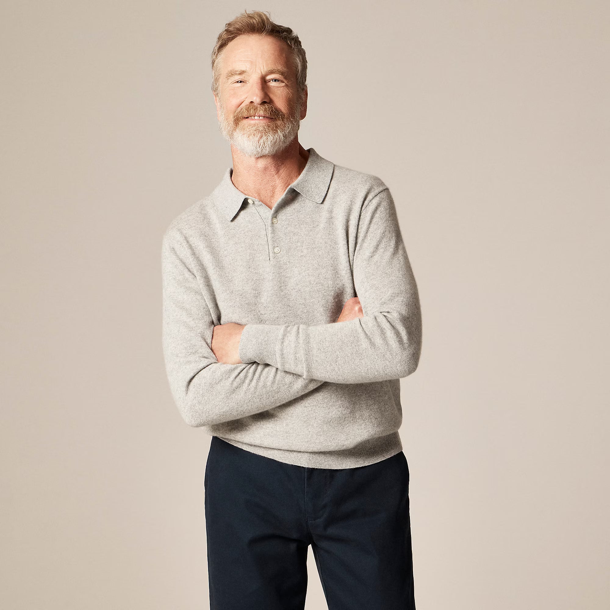 Cashmere Collared Sweater-Polo — 100% Cashmere, Tailored Fit & Custom Embroidery