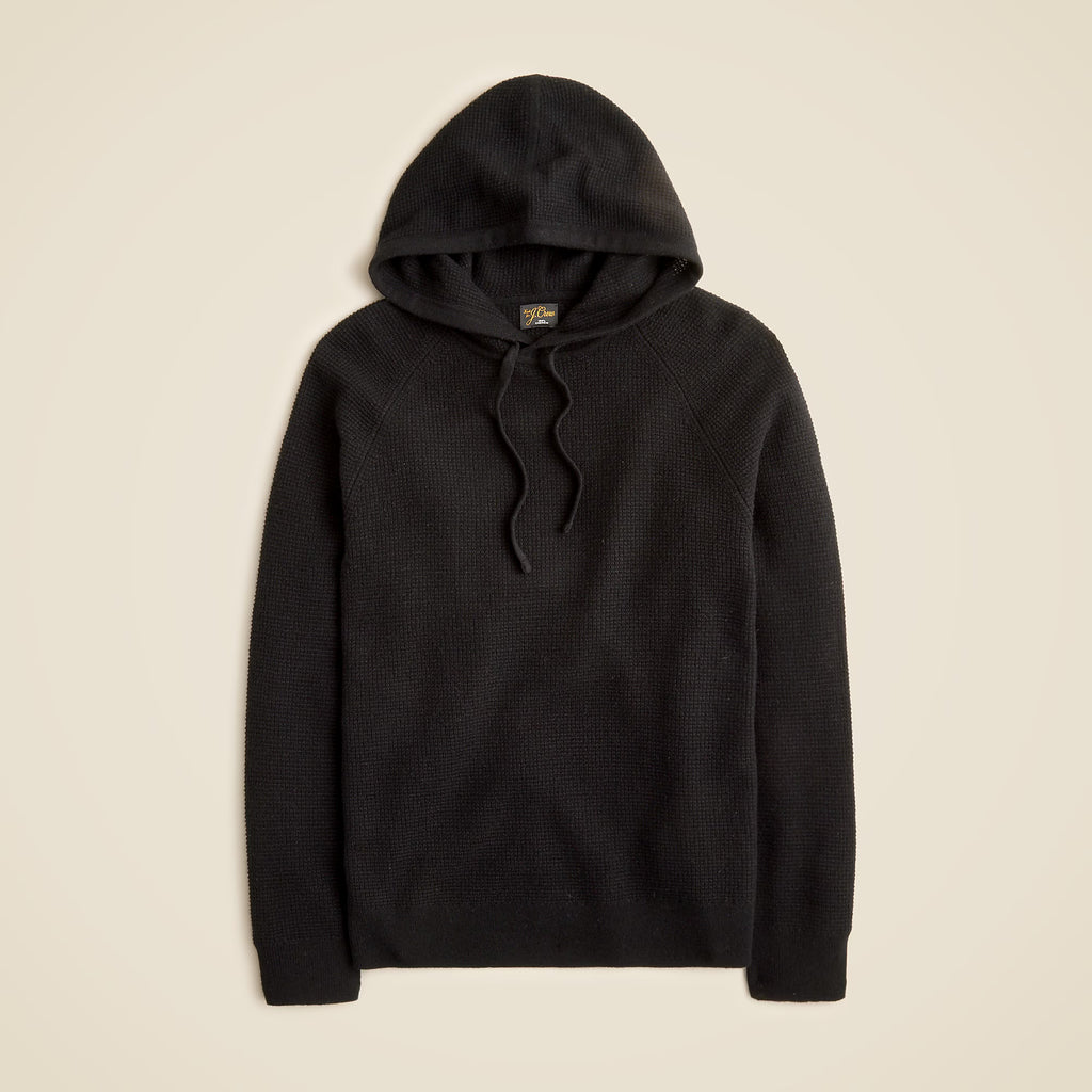 Cashmere Waffle Hooded Sweater — 100% Cashmere, Made-to-Measure & Personalized Embroidery
