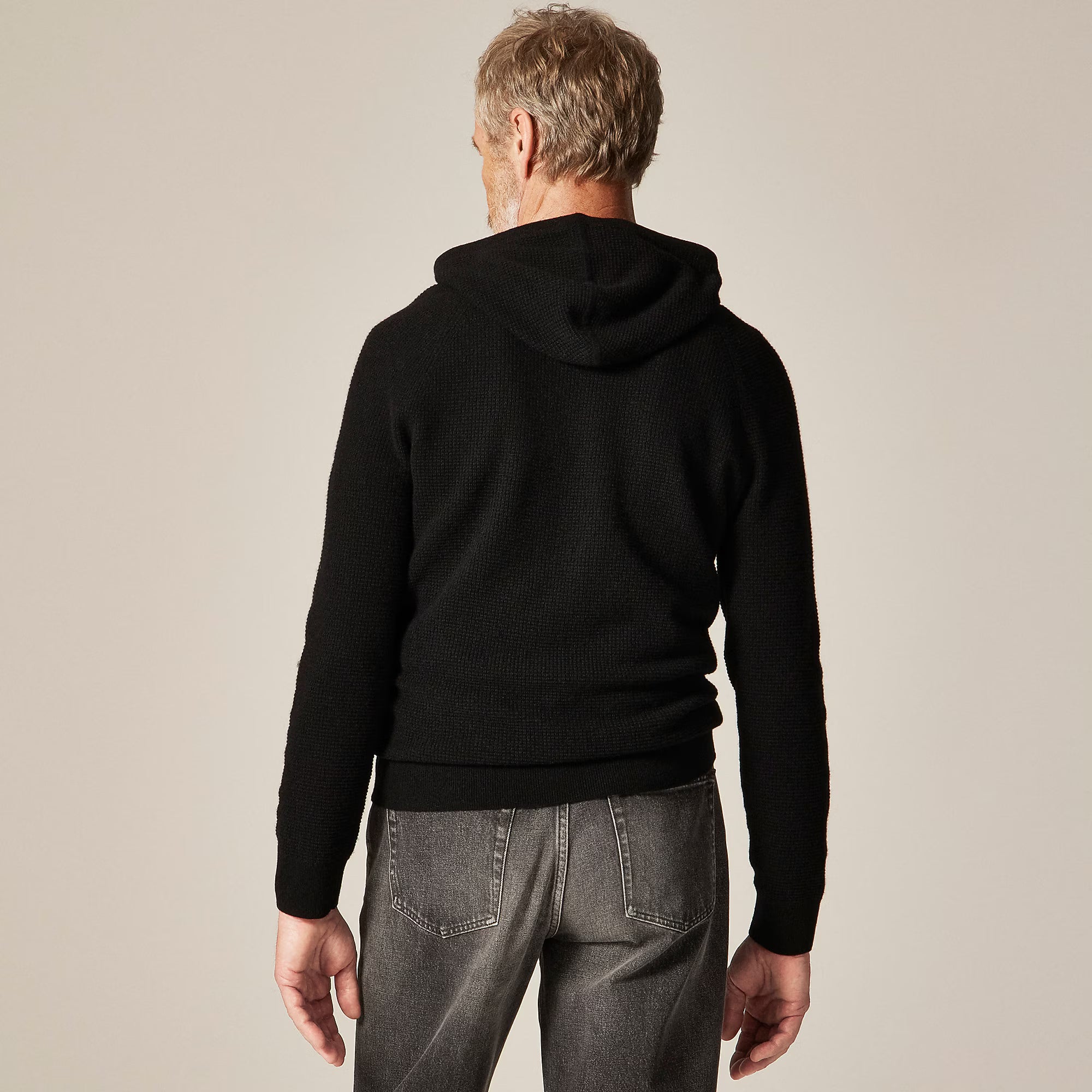 Cashmere Waffle Hooded Sweater — 100% Cashmere, Made-to-Measure & Personalized Embroidery