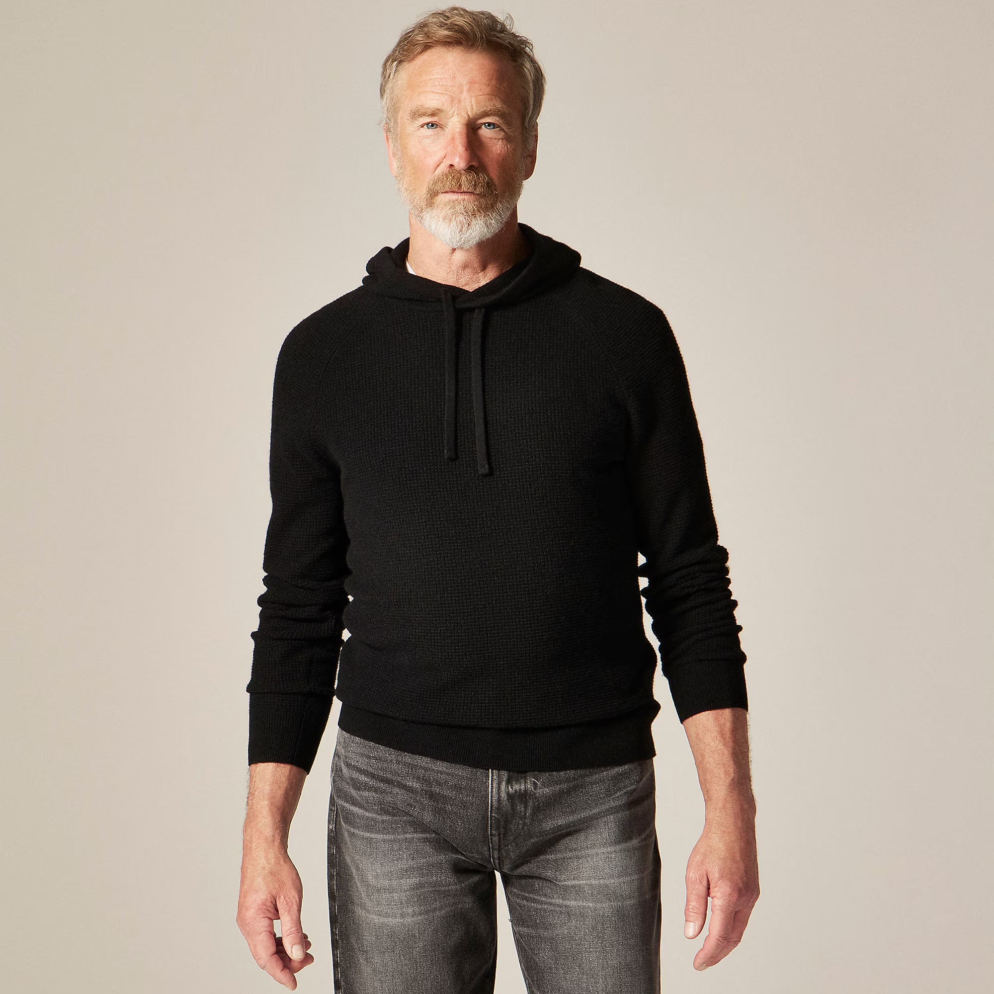 Cashmere Waffle Hooded Sweater — 100% Cashmere, Made-to-Measure & Personalized Embroidery