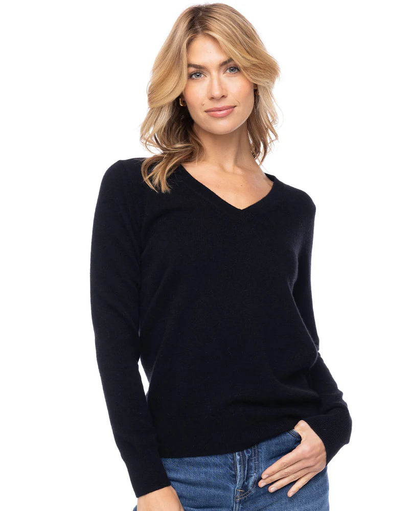 Essential 100% Cashmere V-Neck Sweater — Timeless Luxury with Custom Fit & Embroidery