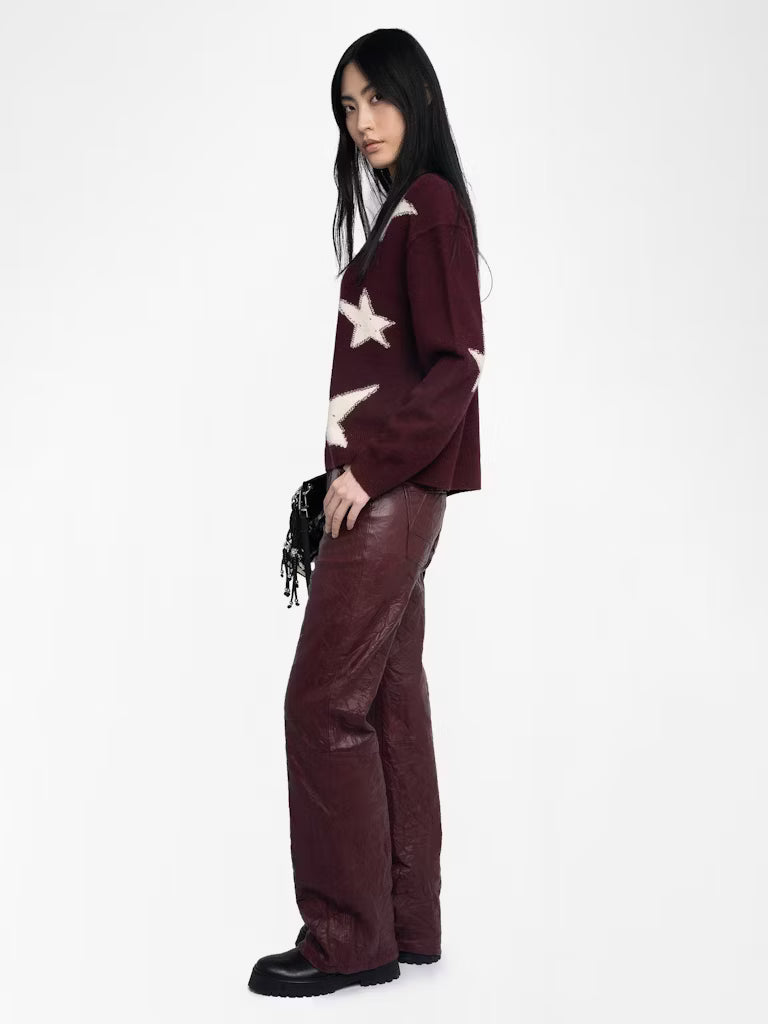 Star Jacquard 100% Cashmere Sweater — Personalized & Hand-Embroidered