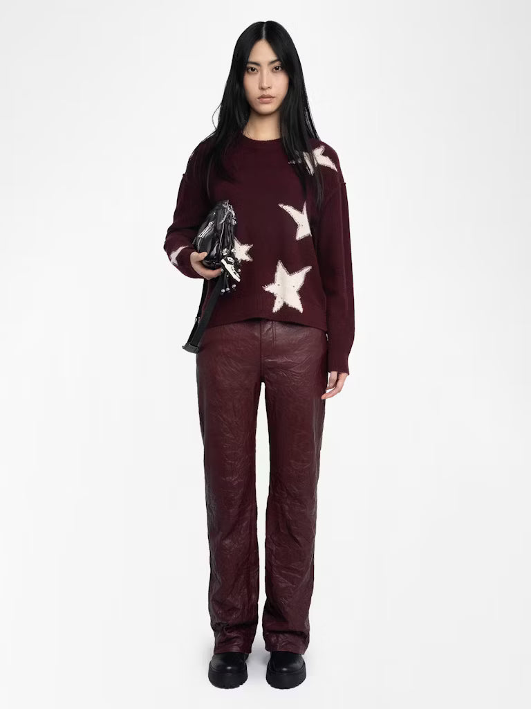 Star Jacquard 100% Cashmere Sweater — Personalized & Hand-Embroidered