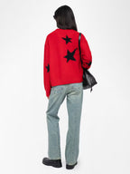Star Jacquard 100% Cashmere Sweater — Personalized & Hand-Embroidered