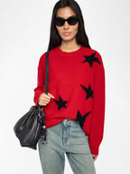 Star Jacquard 100% Cashmere Sweater — Personalized & Hand-Embroidered