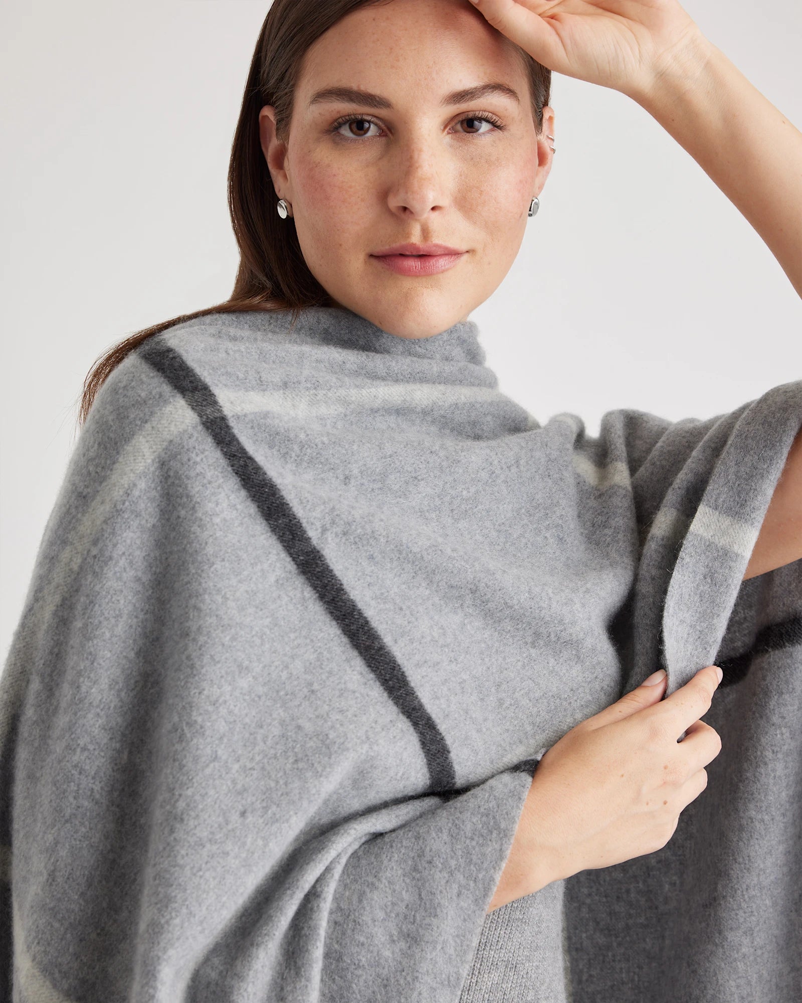 Mongolian Cashmere Plaid Wrap — 100% Pure Cashmere, Custom Embroidery & Sustainable Luxury