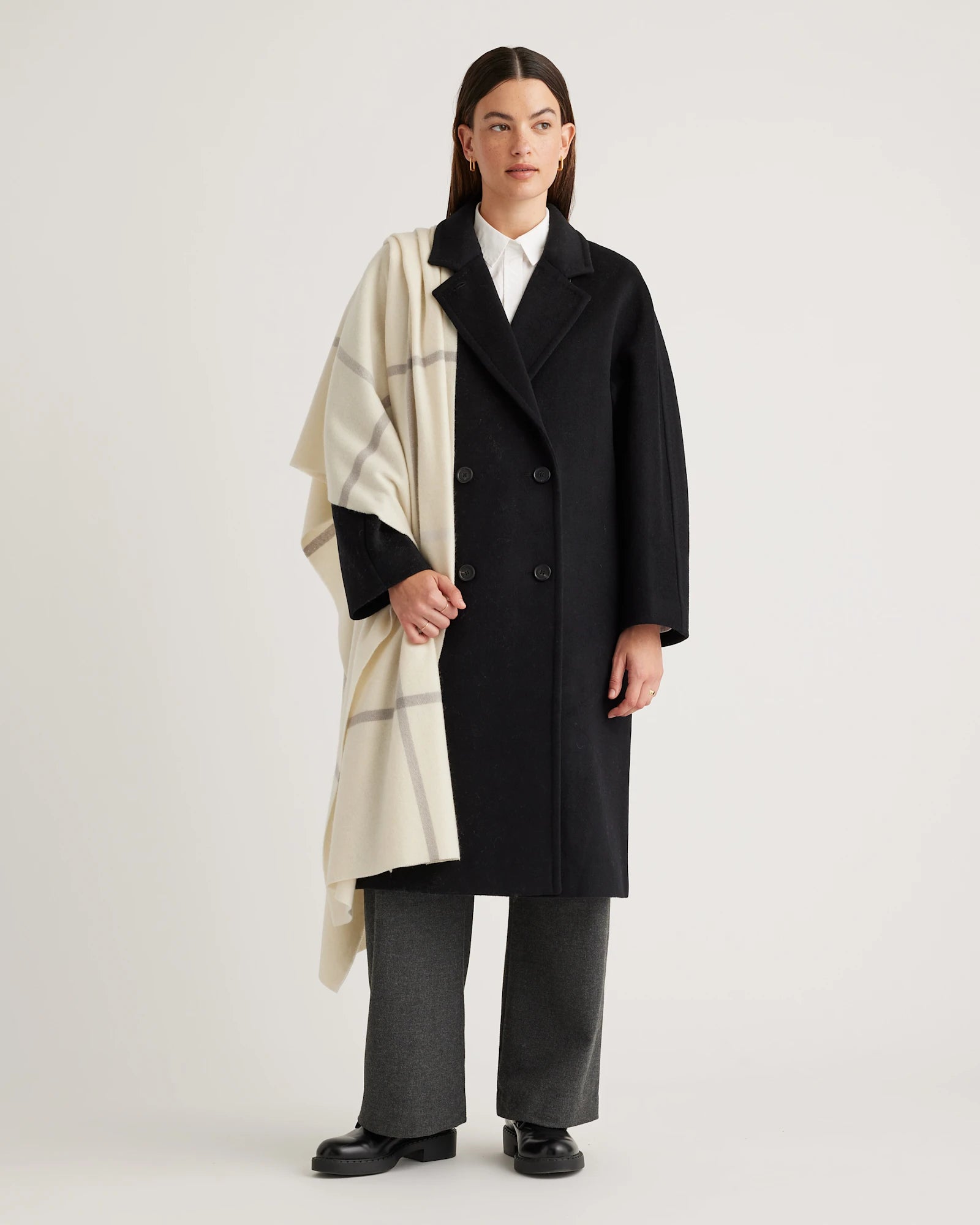 Mongolian Cashmere Plaid Wrap — 100% Pure Cashmere, Custom Embroidery & Sustainable Luxury