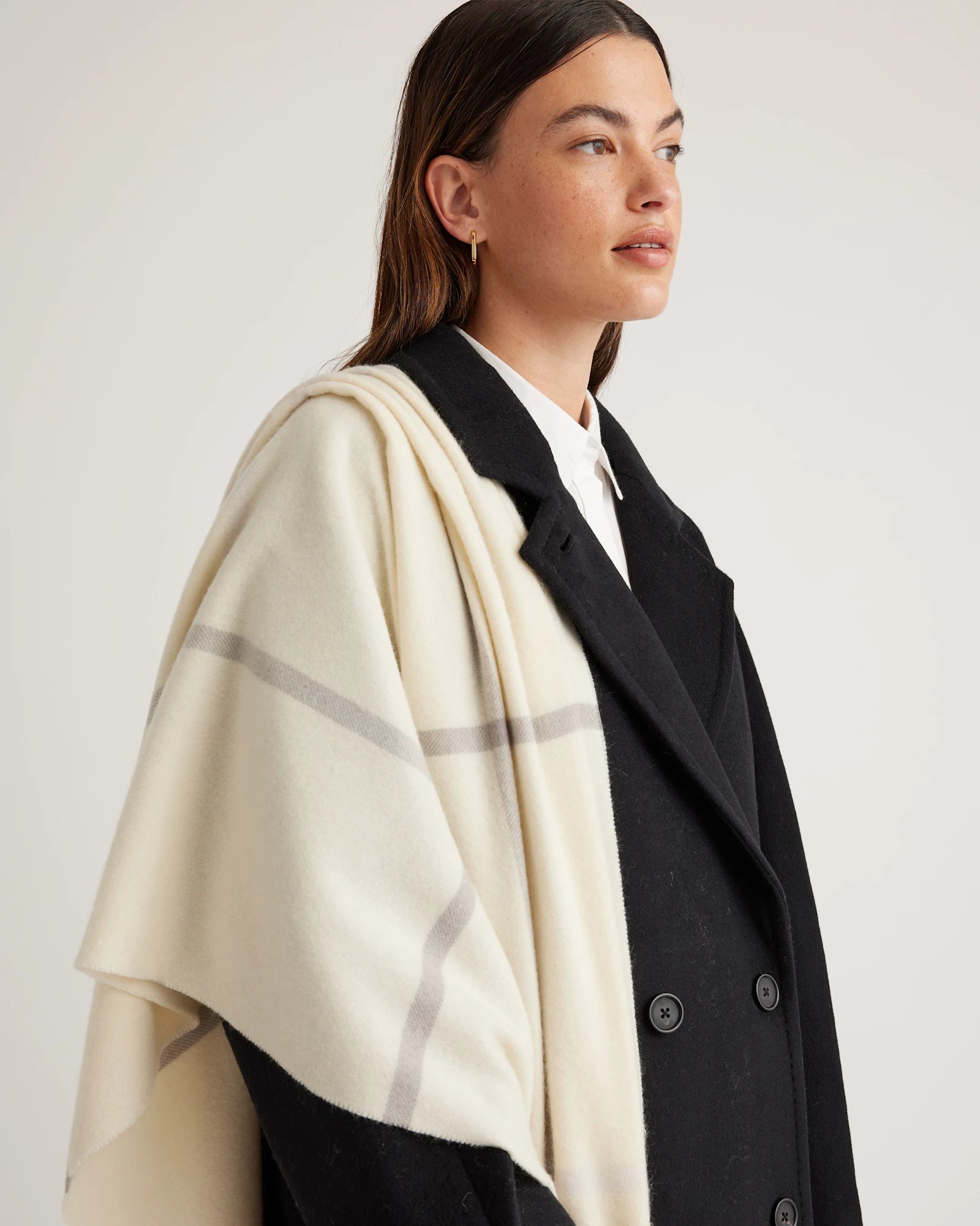 Mongolian Cashmere Plaid Wrap — 100% Pure Cashmere, Custom Embroidery & Sustainable Luxury