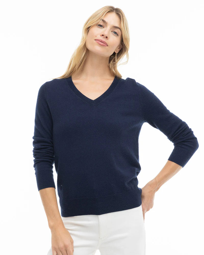 Essential 100% Cashmere V-Neck Sweater — Timeless Luxury with Custom Fit & Embroidery