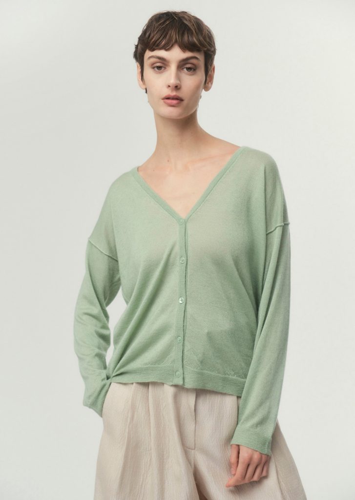 100% Cashmere V-Neck Cardigan — Classic Luxury with Custom Fit & Embroidery