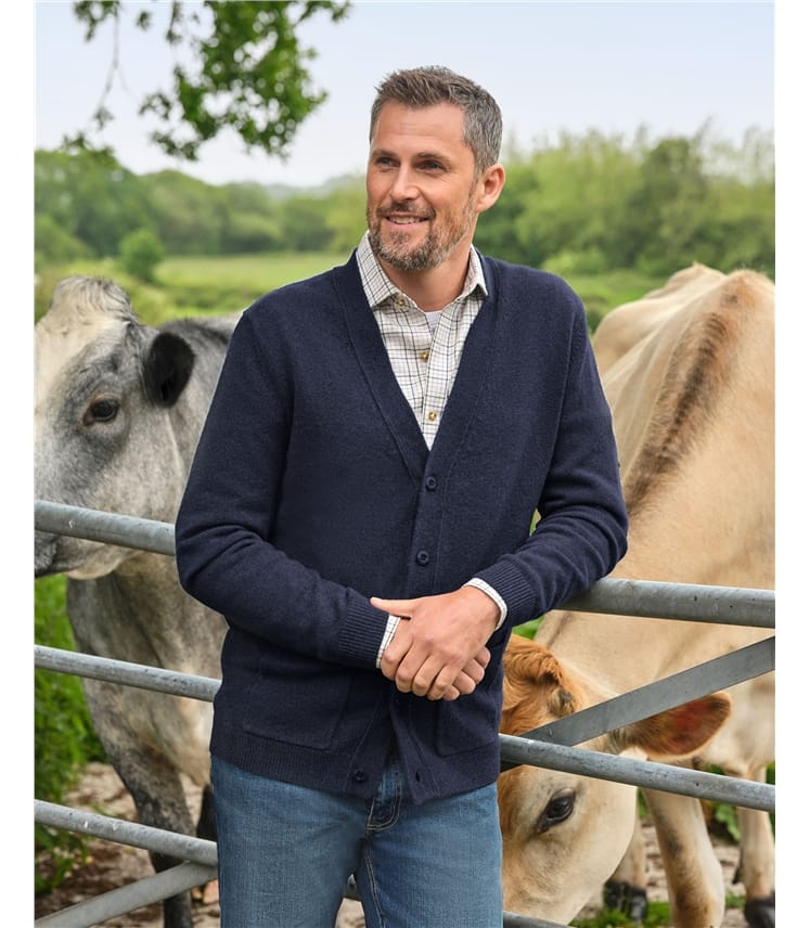 Mens Cashmere V Neck Cardigan