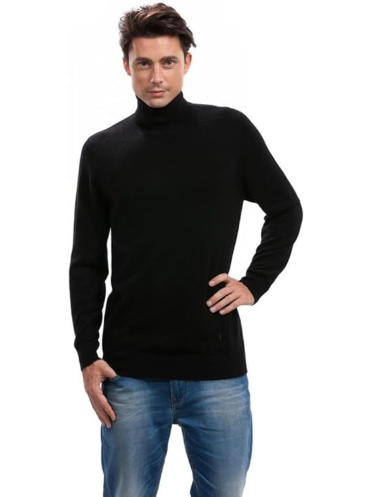 Men's Turtleneck Sweater - 100% Cashmere Long Sleeve Timeless Pullover Fitted