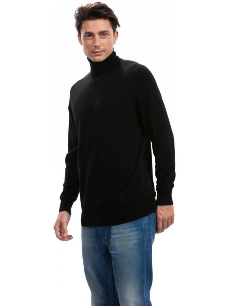 Men's Turtleneck Sweater - 100% Cashmere Long Sleeve Timeless Pullover Fitted