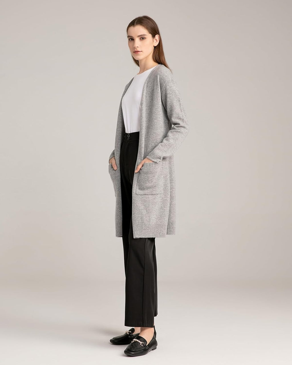 Long Sweater Cardigan Women 100% Pure Cashmere Cardigan with Pockets Cashmere Cardigans for Women