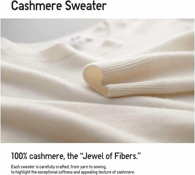 100% Cashmere Crew Neck Long Sleeve Soft Pullover Sweater Women's Cashmere Sweater