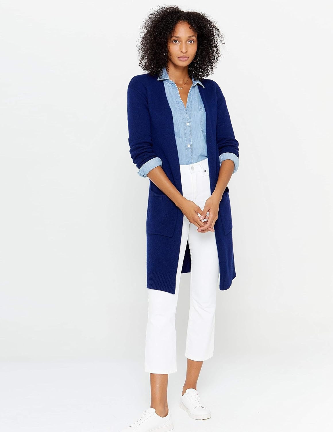 Long Sweater Cardigan Women 100% Pure Cashmere Cardigan with Pockets Cashmere Cardigans for Women