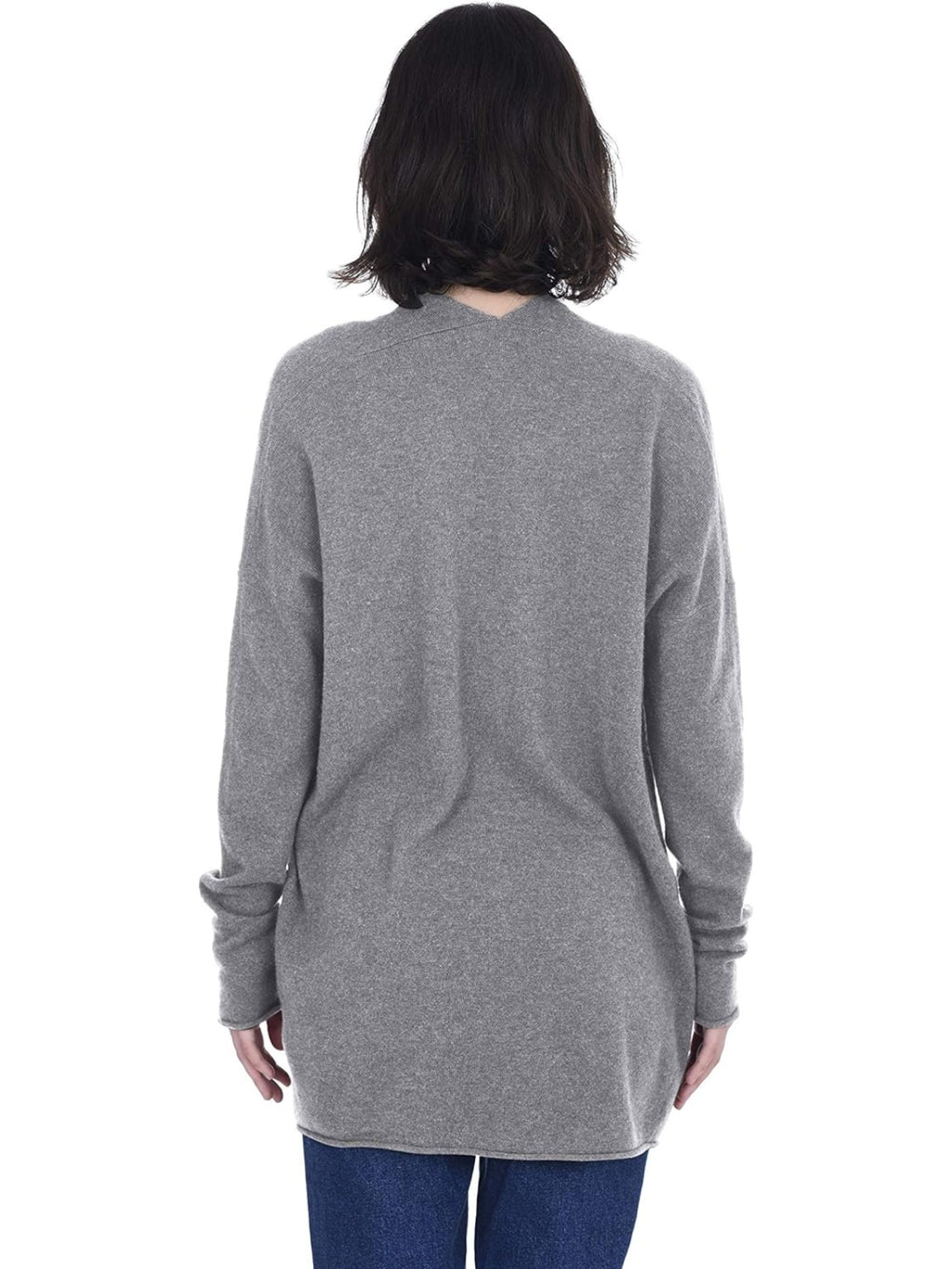 Lightweight Open Front Cardigan 100% Pure Cashmere Long Sleeve Sweater for Women