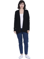 Lightweight Open Front Cardigan 100% Pure Cashmere Long Sleeve Sweater for Women