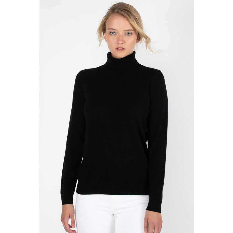 Women's 100% Pure Cashmere Long Sleeve Pullover Turtleneck Sweater