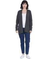 Lightweight Open Front Cardigan 100% Pure Cashmere Long Sleeve Sweater for Women