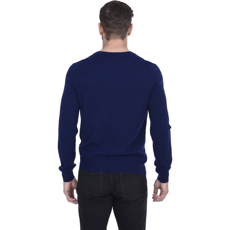 Men’s Basic V-Neck Sweater 100% Pure Cashmere Long Sleeve Classic Pullover