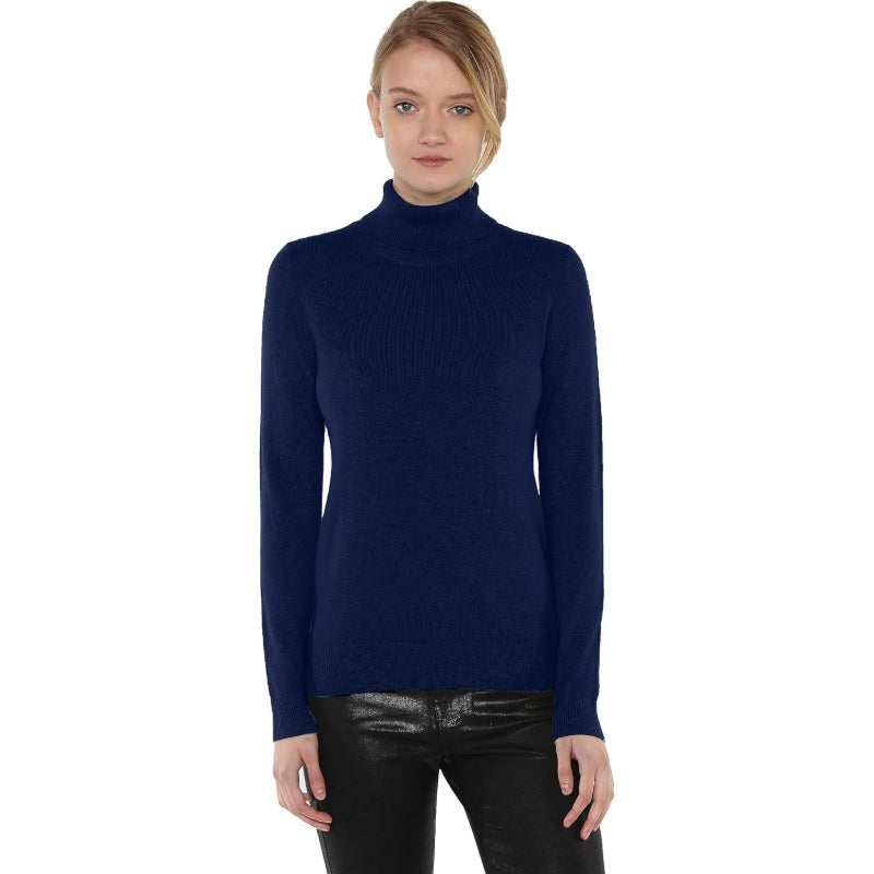 Women's 100% Pure Cashmere Long Sleeve Pullover Turtleneck Sweater