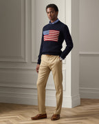 Flag Cashmere Crewneck Sweater — 100% Cashmere, Custom Fit & Personalized Embroidery